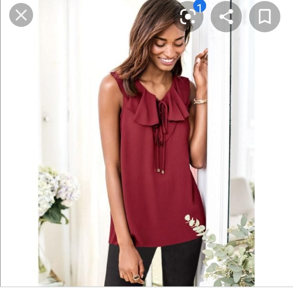 Romantic Ruffle Blouse Sleeveless NIB - Picture 2 of 6